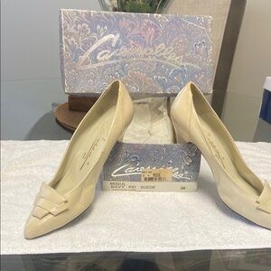 Cream Suede Women's Heels